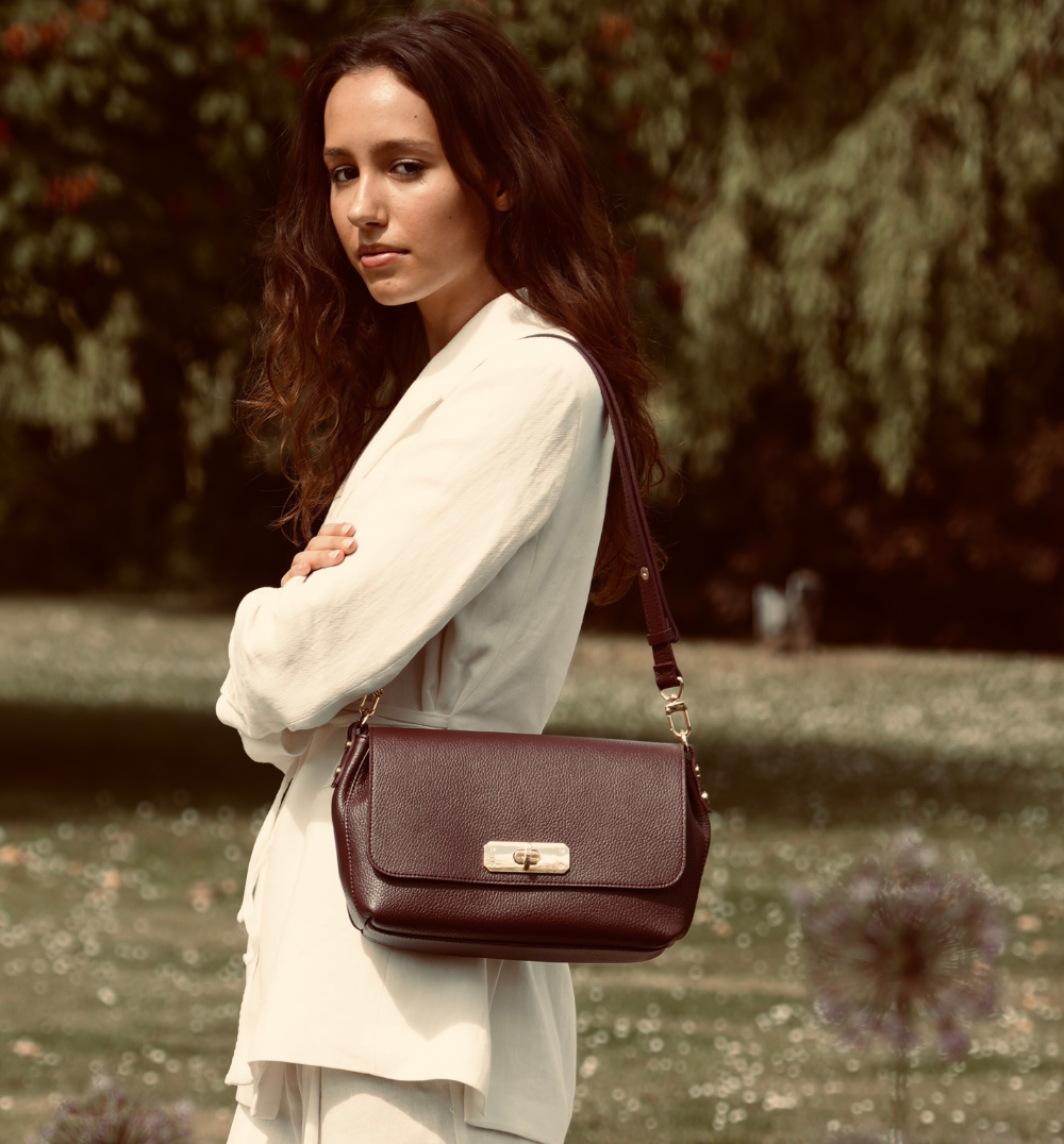 Bagosa Maisie Maxi Port Leather Bag